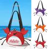 Amidaky Personalized Mesh Beach Bag Kids Beach Toys Seashell Collecting Bag 1 Pack with Zipper Colorful Mesh Crab Bag for Child Adults Holding Beach Toys Bag Red Orange Purple view 4