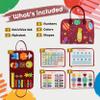 EZ Baby Busy Book for Toddlers 1-3, Montessori Busy Board for 3 Year Old, Kid Travel Busy Board for Toddlers 1+, Sensory Book, Airplane Activities Toy, Educational Motor Skills Boys and Girl 2-4, Red view 2