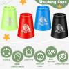 Libima 48 Pcs Sports Stacking Cups Set Stacking Cup Classic Games Speed Training Game for Boy Girl Adult Family Party Challenge Competition Travel Gift, 4 Colors (Blue, Green, Black and Red) view 2