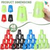 Libima 48 Pcs Sports Stacking Cups Set Stacking Cup Classic Games Speed Training Game for Boy Girl Adult Family Party Challenge Competition Travel Gift, 4 Colors (Blue, Green, Black and Red) view 3