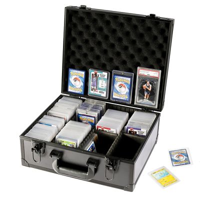 Azamou Toploaders Storage Box for 3" x 4" 35pt Rigid Cards, Trading & Sports Cards, Graded & Rating Cards, with 7 DIY Sponge Partitions (Holds 600+ Toploaders, M600-Black)