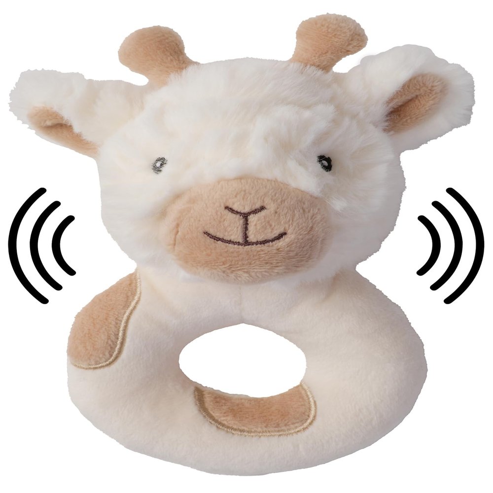 Bearington Collection Lil' Lofty 5.5 in Giraffe Baby Rattle - Plush Rattles Gift for Newborn