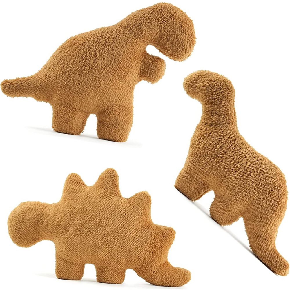 3 Packs Dino Nugget Pillow Plush, 18 inches Dinosaur Chicken Nugget Pillow Stuffed Animal Plush Toy, Dino Nugget Dinosaur Party Decoration Birthday Christmas Valentines Day Gift for Kids Boys Girls