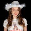Funcredible White LED Cowboy Hat & Heart Glasses  Light-Up Cowgirl Costume Accessory Set for Festivals, Concerts & Photo Shoots view 3