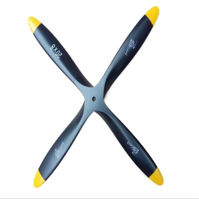 ZHIPAIJI Oil Airplane Propeller Part, 1 PC Oil Airplane 10-14 Inch Beech Wood 4 Blade Propeller Replacement Part Fit for RC Oil Engine Airplane Plane Accessories (Color : 12X8, Size : Black)