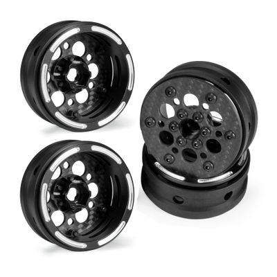 Customized Supportting 4Pcs Carbon Fiber 12mm Hex Hub 1.9 Beadlock Wheels Rims for 1/10 RC Crawler Car Axial SCX10 TRX6 Gen8 Gelande TRX4 Upgrades(4)