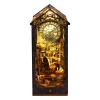 3D Wooden Puzzle Bookshelf Insert Decor with Sensor Light Music Box,DIY Dollhouse Miniature Book Nook Assemble Kit,Bookends Model Build-Creativity Kit for Adults Women Birthday Gift (Detective Agency) view 1