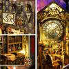 3D Wooden Puzzle Bookshelf Insert Decor with Sensor Light Music Box,DIY Dollhouse Miniature Book Nook Assemble Kit,Bookends Model Build-Creativity Kit for Adults Women Birthday Gift (Detective Agency) view 3