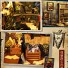 3D Wooden Puzzle Bookshelf Insert Decor with Sensor Light Music Box,DIY Dollhouse Miniature Book Nook Assemble Kit,Bookends Model Build-Creativity Kit for Adults Women Birthday Gift (Detective Agency) view 4