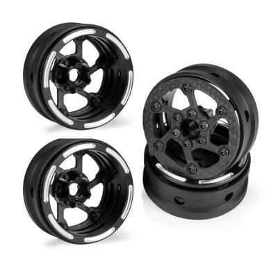 Customized Supportting 4Pcs Carbon Fiber 12mm Hex Hub 1.9 Beadlock Wheels Rims for 1/10 RC Crawler Car Axial SCX10 TRX6 Gen8 Gelande TRX4 Upgrades (3)