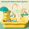 CUTE STONE Play Sink with Running Water, Kitchen Sink Toys with Play Food and Kitchen Utensils, Pool Floating Toys for Fishing Game, Children Role Play Electric Dishwasher Toy Gift for Boys Girls view 3