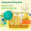 CUTE STONE Play Sink with Running Water, Kitchen Sink Toys with Play Food and Kitchen Utensils, Pool Floating Toys for Fishing Game, Children Role Play Electric Dishwasher Toy Gift for Boys Girls view 4