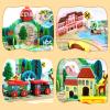 Joqutoys 18 Piece Train Set for Toddlers, Wooden Take-Along Tabletop Railroad for Kids Age 3+, Portable Durable Train Tracks Train Toys with 4 Trains, Bridge, Play Pieces view 4