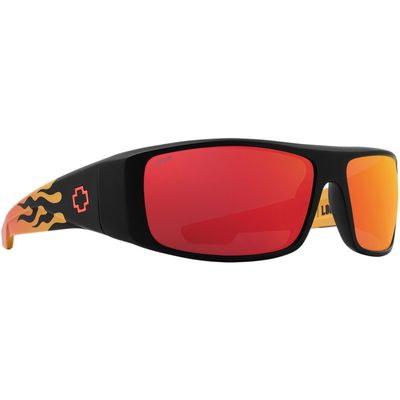 SPY Rectangular Boo Johnson Logan Matte Blk Orange Flames Happy Gry Grn Red, Multi, One Size