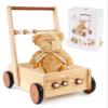 PairPear Wooden Baby Walker Push Toys,Adjustable Speed Nature Wood Push Walkers for Babies Learning to Walk,Toddler Push and Pull Toys Gift for Baby Girls and Boys 1-2 view 1