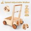 PairPear Wooden Baby Walker Push Toys,Adjustable Speed Nature Wood Push Walkers for Babies Learning to Walk,Toddler Push and Pull Toys Gift for Baby Girls and Boys 1-2 view 2