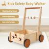 PairPear Wooden Baby Walker Push Toys,Adjustable Speed Nature Wood Push Walkers for Babies Learning to Walk,Toddler Push and Pull Toys Gift for Baby Girls and Boys 1-2 view 4