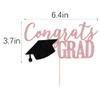 PALASASA Congrats Grad Cake Topper, 2025 Graduate Party Decorations (Rose Gold 6.6inch) view 2