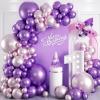100pcs Metallic Pink Purple Balloon Garland Kit, Metallic Purple Metallic Pink Balloons Different Sizes 18/12/10/5 inch for Wedding Anniversary Birthday Bachelorette Bridal Shower Party Decorations view 1