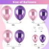 100pcs Metallic Pink Purple Balloon Garland Kit, Metallic Purple Metallic Pink Balloons Different Sizes 18/12/10/5 inch for Wedding Anniversary Birthday Bachelorette Bridal Shower Party Decorations view 2