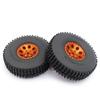 QUPA AM STORE 1.0 Beadlock Wheel Tires Wheel Rims Set for 1:18 TRX4M Axial 1:24 SCX24 Gladiator Deadbolt Bronco (Orange) view 3