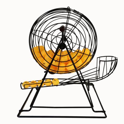 oiakus Metal Bingo Cage Wheel, Lottery Drawing Machine, Bingo Game Set Holds 200 Balls, Large Capacity and Easy Operation, for Entertainment Venues Large Groups, Parties
