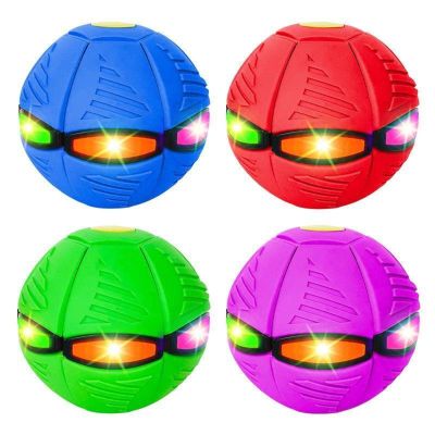 CYGURT Deformation Flying Saucer Ball Magic with Light Vent Ball Frisbee Deformation Ball Parent-Child Children's Toy
