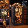 Book Nook Kits for Adults - 3D Bookend 2026 New, Book Nook Kit Bookshelf Decor DIY Miniature House Kit for Bookshelf with Sensor Light, Stand Bookshelf for Booknook Model Kits Tiny House Arts Crafts view 2