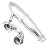 HERCHR RC Car Exhaust Pipe, RC Car Exhaust Pipe, Aluminium Alloy Dual Exhaust Joint Tube for HSP Redcat 1/8 RC Car for SH GO 21/28CXP Engine view 3