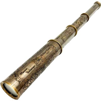Vintage Brass Spyglass Telescope Handheld Marine Pirate Scope, Clear Vision, Functional Antique Decor for Home, Office & Outdoor Adventure