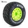 Chanmoo 1/10 RC Short Course Truck Tires And Wheels With 12mm 14mm 17mm Hex 113mm 1/8 Rubber Tyres For 1/8 or 1/10 Scale On Road Car HSP Sonic 94102 GT PTG-2 Tamiya TT02 RC Racing Car 4PCS (Red B) view 4