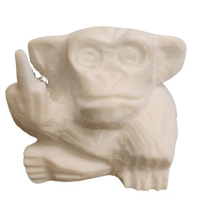 WorldBazzar Stress Relief Rubber Squishy Rude 3" Monkey with Middle Finger Bad Statue Handmade Tiki Dcor Squeezies