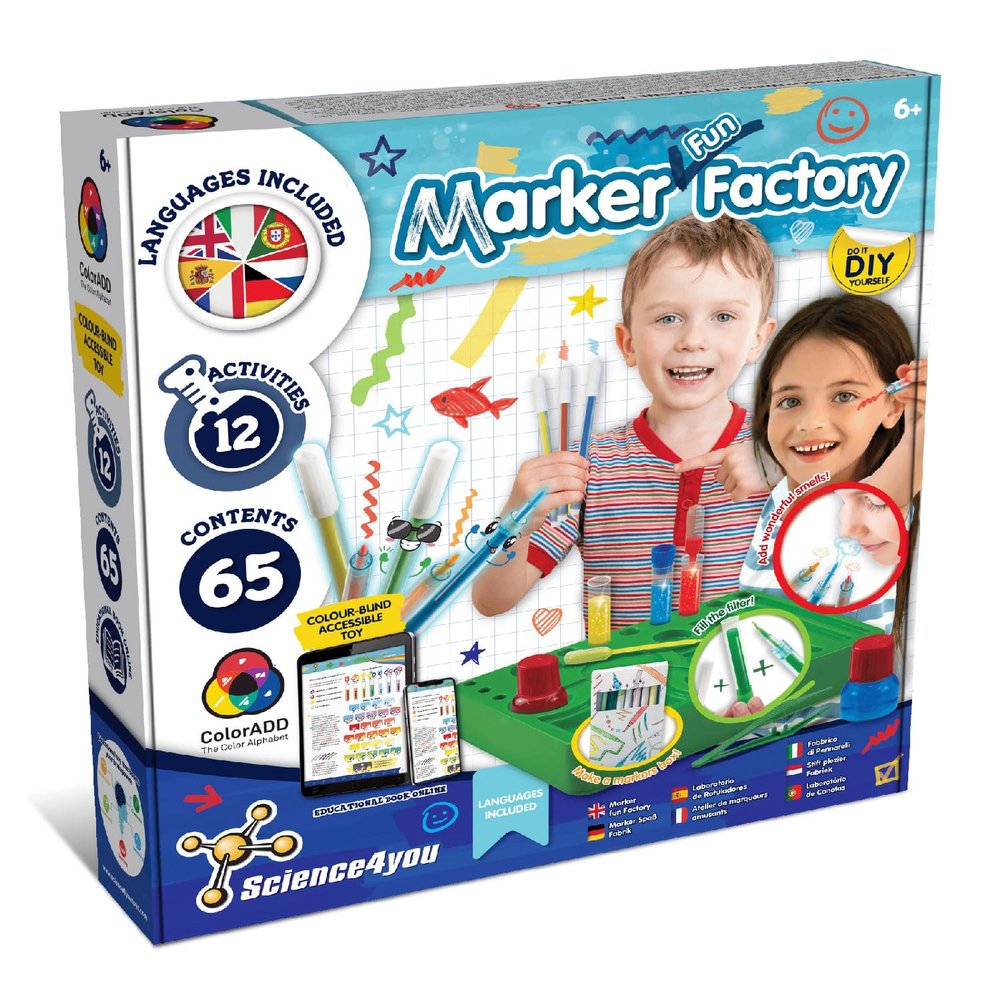 Science4you Marker Maker for Kids - Make Your Own Washable and Scented Markers for Kids, Marker Set with 12 Activities + 65 Contents, Stem Toys, Games, Gifts for 6+ Year Old Boys and Girls