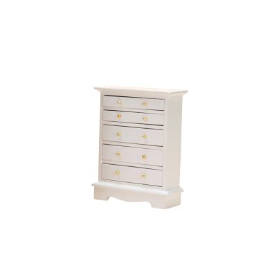 Menolana 1/12 Scale Dollhouse Vertical Storage Cabinet Simulation Wood Furniture Model Smooth Surface and Polished Delicate Bedroom Decor, White