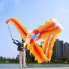 6 Meters (19.6 FT) 3D Square Exercise Dragon & Phoenix Poi with 340g Weighted Ball & 1.1 Meters Swing Rope, Silk-like Flowy Chinese Golden Phoenix Ribbon Streamer + Travel Bag! (Yellow Phoenix) view 1