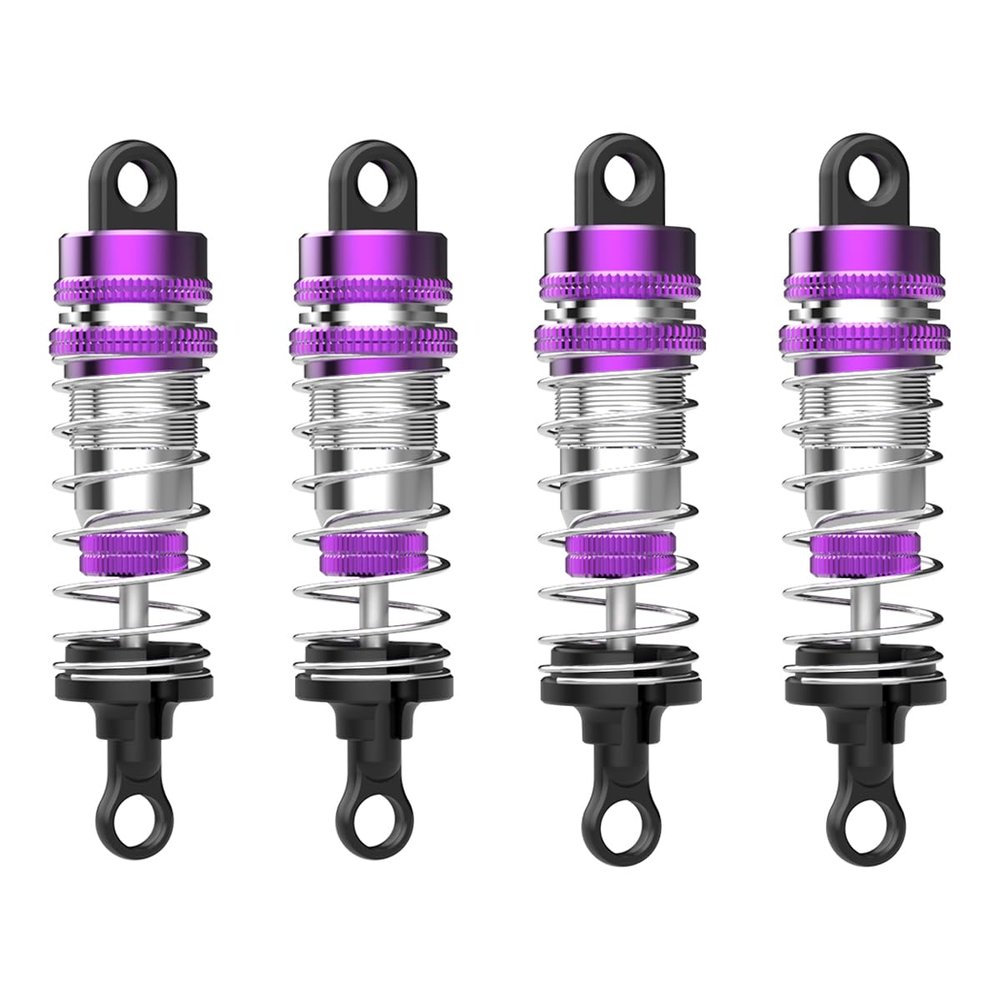 CROBOLL Oil Absorber Accessory for RC car, 4PCS Front & Rear Anti-Shock Accessory for 1:14 Scale RC Buggy, DIY Assembly for Adult Kids (Purple)