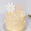 Daisy One Cake Topper Wood - 1st Birthday Boho Groovy Party Decoration, Retro Daisy Topper With Backdrop view 1
