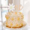 Daisy One Cake Topper Wood - 1st Birthday Boho Groovy Party Decoration, Retro Daisy Topper With Backdrop view 3