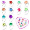 Volance 12pcs Adjustable Rings for Dress Up, Festive Gift for Girls' Play & Princess Jewelry view 1