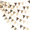 32Ft Brown Party Decorations Brown Pennant Banner Fabric Triangle Flag Bunting Garland Streamers for Woodland Teddy Bear Baby Shower Jungle Safari Birthday Home Outdoor Garden Decor view 1