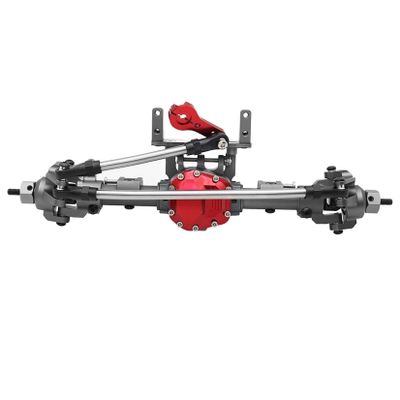 RXZIXYL SCX10 II Aluminum Alloy CNC Front Rear Axle Set 30T/8T for 1/10 RC Crawler Axial AR44 90047 90046 AX90060 Builders Kit Upgrade (Gray Front Axle)
