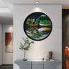 Wall Mount Moving Sand Art, 23.6'' Wall Mounted Rotate Sculpture 3D Deep Sea Sandscape Moving Display Round Glass Sandscape Moving Flowing Sand Frame Wall Art Decor for Home Office view 1