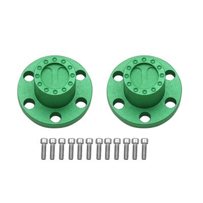 RXZIXYL Metal 1.9 2.2" Wheel Rim Center Dust Cap 6 Holes for 1/10 RC Crawler Axial SCX10 TRX4 D90 Wheel Hub Caps Upgrade Parts (C Green)