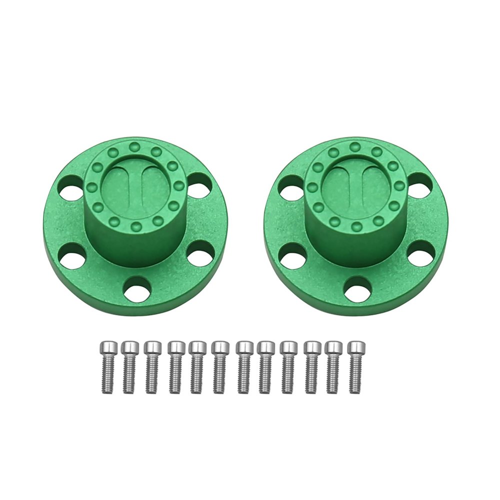 RXZIXYL Metal 1.9 2.2" Wheel Rim Center Dust Cap 6 Holes for 1/10 RC Crawler Axial SCX10 TRX4 D90 Wheel Hub Caps Upgrade Parts (C Green)