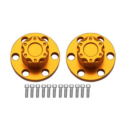 RXZIXYL Metal 1.9 2.2" Wheel Rim Center Dust Cap 6 Holes for 1/10 RC Crawler Axial SCX10 TRX4 D90 Wheel Hub Caps Upgrade Parts (A Golden)