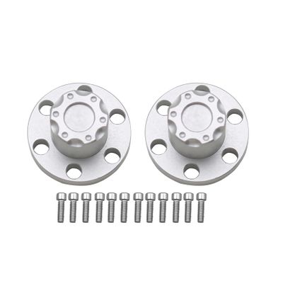 RXZIXYL Metal 1.9 2.2" Wheel Rim Center Dust Cap 6 Holes for 1/10 RC Crawler Axial SCX10 TRX4 D90 Wheel Hub Caps Upgrade Parts (A Silver)