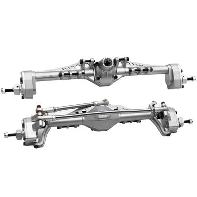 RXZIXYL 1/10 RC Crawler All Metal Front and Rear Portal Axle for Axial Capra 1.9 UTB AXI03004 AXI03000T1 T2 Buggy F9 Upgrade Parts (Silver Axle F and R)