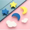 10PCS Kids Drawer Cabinet Pulls,Room Knobs and Handles Yellow Moon Cartoon Furniture Handles Plastic Star Cloud Door Knob (Single Holeclound) view 4