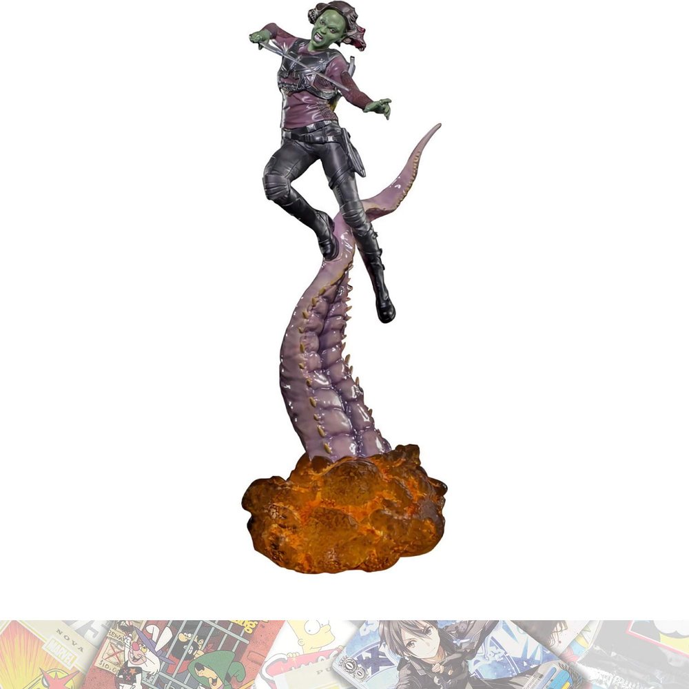 Iron Studios Gamora: 30cm 1/10 Battle Diorama Statue Figurine Bundle with 1 Comics Theme Compatible Trading Card (INS30073)