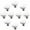 10PCS 50mm White Cute Heart Shape Ceramic Knobs,Candy Color Baby Kid's Children's Furniture Handles Pulls for Door Cabinet Drawer Cupboard Dresser Bin Chest Bookcase etc with Screws(White 38mm) view 1